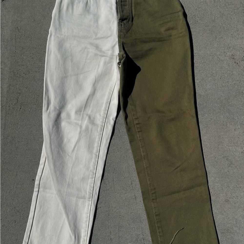 PacSun Pants in White and Olive Green